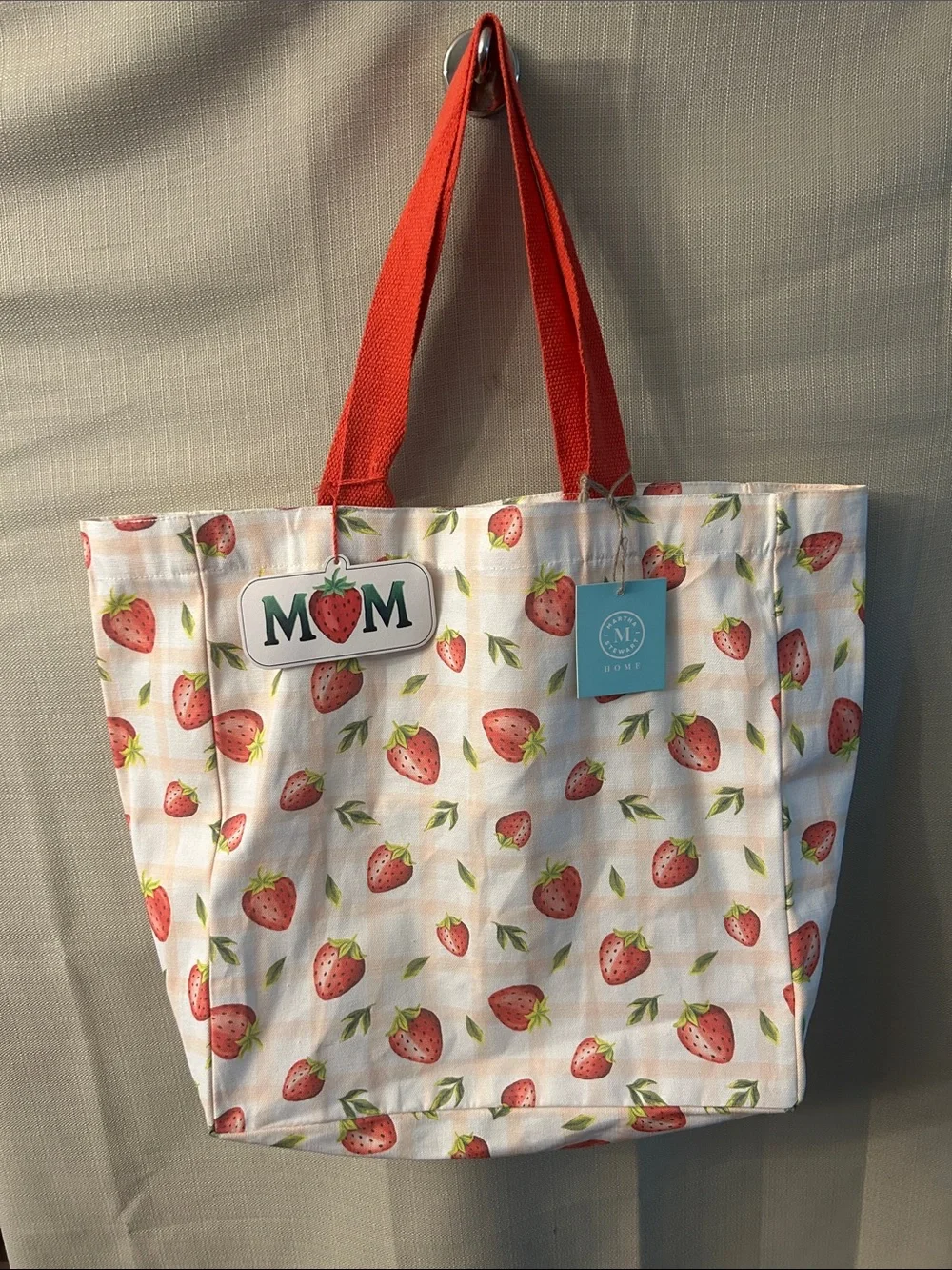 Martha Stewart Canvas Tote Bag Strawberries